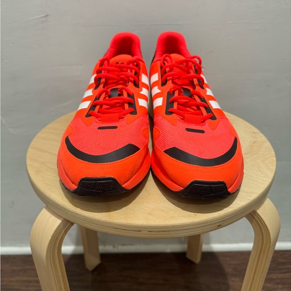 Adidas ZX 1K Boost Bold Logo Graphic - Solar Red Men’s Size 12 - Picture 2 of 8